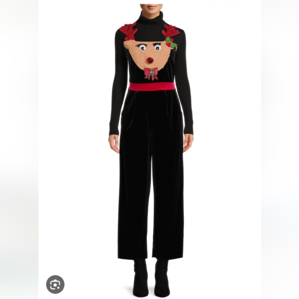 Christmas velour Overalls